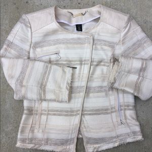 Black house white market moto jacket tweed white 6